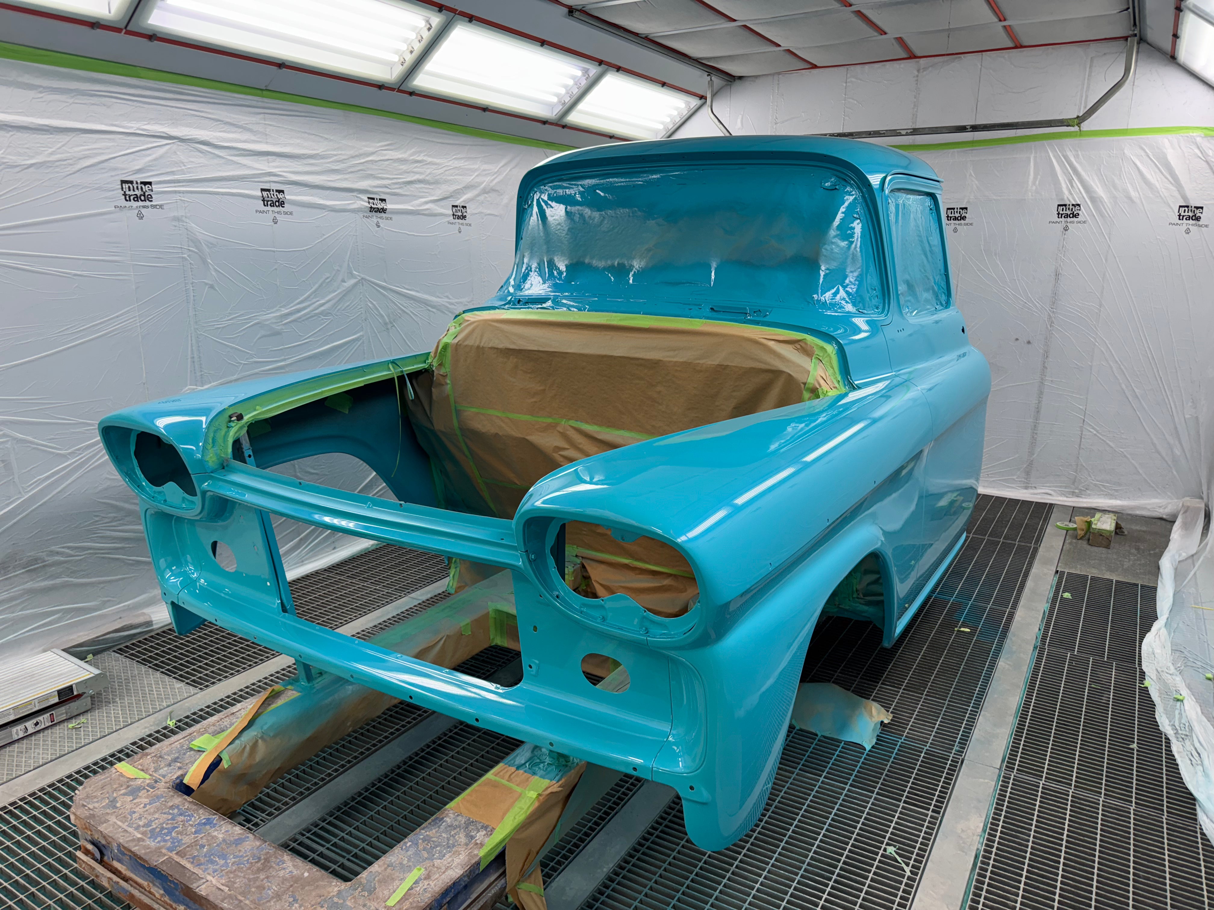 1959 Chevy Chevelle in paint booth