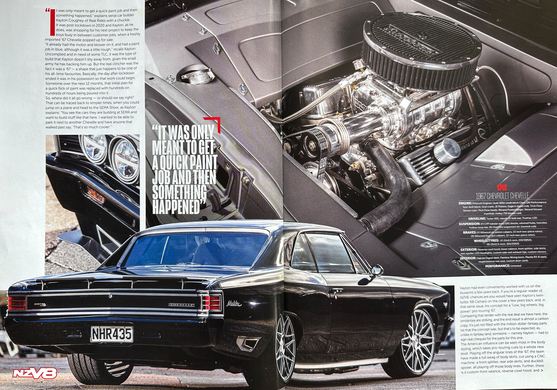 4 1967 chevy chevelle black